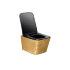 Унитаз подвесной Q-Line VT1-12G1B безободковый, цвет золото/черный, ультратонкое soft-close сиденье