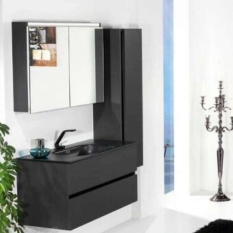 Зеркальный шкаф Armadi Art Vallessi 80 антрацит глянец с подстветкой 547-A glossy