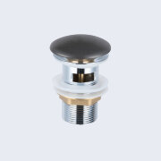 Донный клапан с керамической крышкой Vincea DBS-216MA, антрацит мат. крышка, с переливом