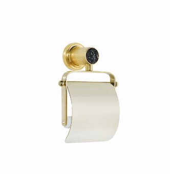 Держатель для туалетной бумаги с крышкой ROYALE CRISTAL BLACK GOLD