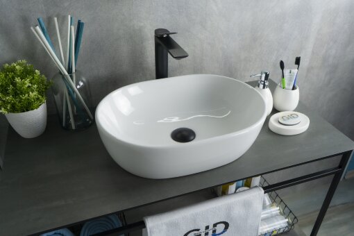 Раковина Gid N9026b 51113 накладная белая 48x35x13.5