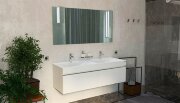 Тумба подвесная VELVEX Pulsus 140 белая с раковиной VELVEX Pulsus 140