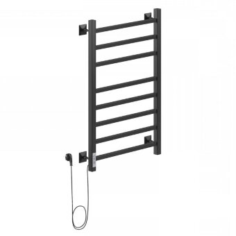 Полотенцесушитель Электрич.кабельный Ника STEP-1 80/50 RAL9005 черный матовый левый тэн