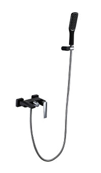 Смеситель для ванны с душ.гарнитуром VENTURO черный + хром