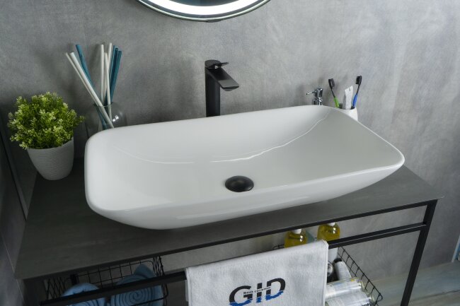 Раковина Gid N9122 51124 накладная белая 71x40x14