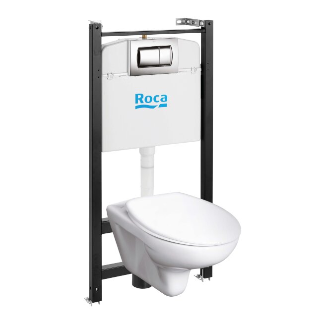 ПЭК MATEO чаша унитаза подвесная, с инсталляционной системой, сиденье с крышкой, панель смыва, белый