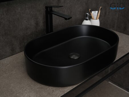 Раковина Gid Bm1479 53354 накладная черная матовая 61x38.5x12