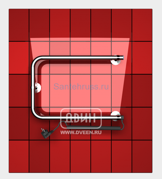 Электрический полотенцесушитель Двин с нагревательным кабелем HD1 320х600