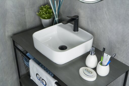 Раковина Gid N9044 51165 накладная белая 38.5x38.5x14