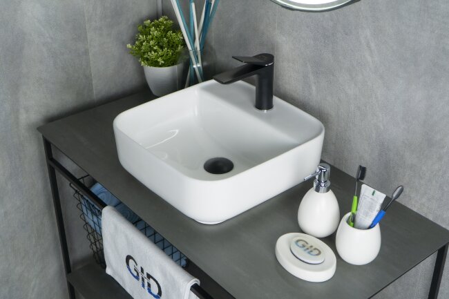 Раковина Gid N9044 51165 накладная белая 38.5x38.5x14