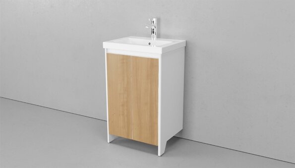 Тумба напольная VELVEX Klaufs 50.2D-617.216 с раковиной Cersanit COMO 50
