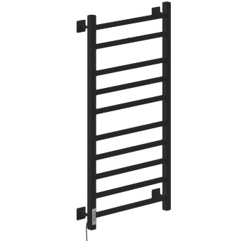 Полотенцесушитель Электрич.кабельный Ника STEP-2 100/50 RAL9005 черный матовый левый тэн