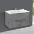База под раковину Mia 800 подвесная, 2 выкатных ящика soft close, Beton