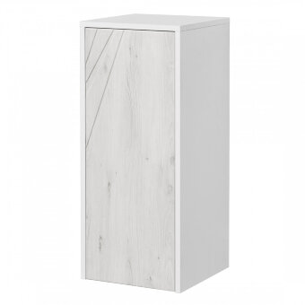 Шкаф САКУРА 35, подвесной, с корзиной, ольха наварра, белый глянец