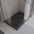 Душевой поддон из искусственного мрамора в комплекте с сифоном BelBagno UNO TRAY-MR-UNO-AH-120/80-35-NERO-CR