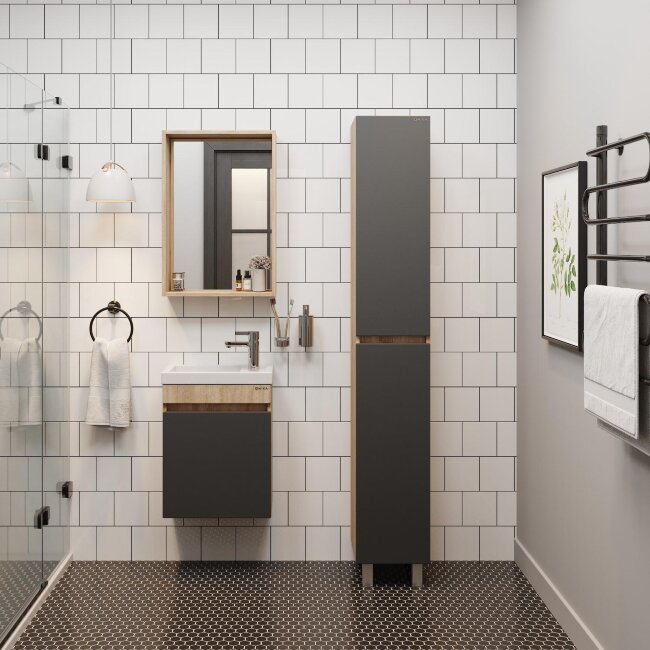 Пенал Onika Милтон 30 напольный, серый/дуб сонома, универсальный 8190 Пенал Onika Милтон 30 напольный, серый/дуб сонома, универсальный 8190