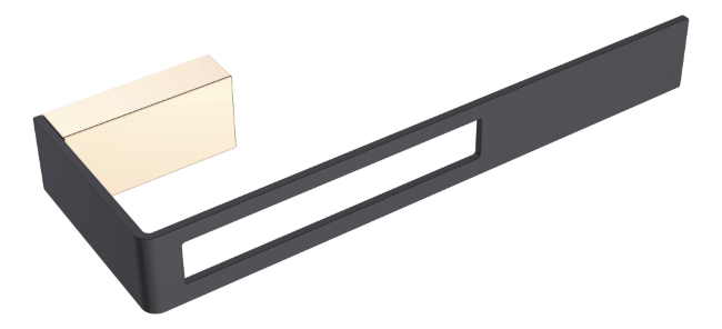 Полотенцедержатель черный/золото серия Q