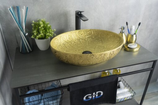 Раковина Gid Nc444 52233 накладная золотая 51x39x14.5 Раковина Gid Nc444 52233 накладная золотая 51x39x14.5