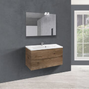 База под раковину Mia 900 подвесная, 2 выкатных ящика soft close, V.Oak