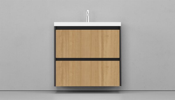 Тумба подвесная VELVEX Klaufs 80.2Y-617.217 с раковиной Cersanit COMO 80