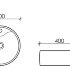 Умывальник чаша накладная круглая Element 400*400*150мм