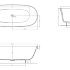 Ванна каменная отдельностоящая матовая 180х80 Salini GRECA MEANDER 103121MRH окрашена по RAL снаружи