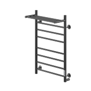 Полотенцесушитель Электрич.кабельный Ника WAY-2 80/50 с полкой RAL9005 черный матовый правый тэн