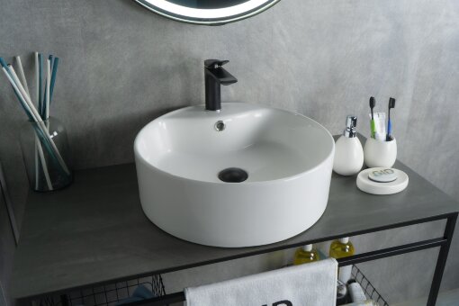 Раковина Gid N9008b 51104 накладная белая 46x46x16