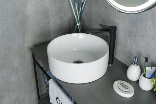 Раковина Gid N9011 51105 накладная белая 40x40x15