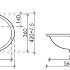 Умывальник овальный встраиваемый под столешницу Element 560*420*195мм, , с крепежом и шаблоном для установки