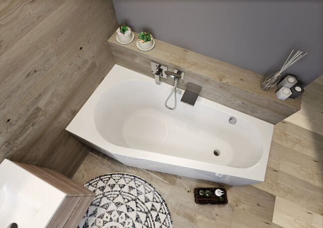 Акриловая ванна DELTA 160 RIGHT - PLUG & PLAY