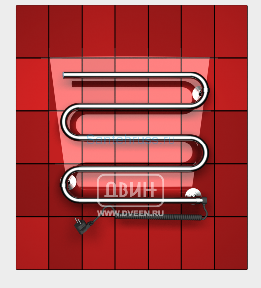 Электрический полотенцесушитель Двин с нагревательным кабелем HD Ss 45/60 3/4"