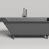 Ванна каменная встраиваемая матовая 180x80 Salini CASCATA KIT 104523MRF окрашена по RAL