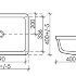 Умывальник прямоугольный встраиваемый под столешницу Element 550*400*185мм, с крепежом и шаблоном для установки