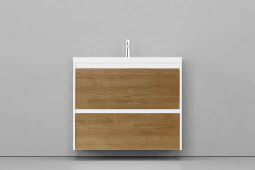 Тумба подвесная VELVEX Klaufs 90.2Y.NEW шатанэ белая с раковиной Velvex Mario 90