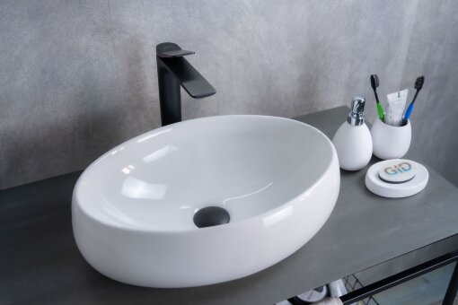 Раковина Gid N9030b 51115 накладная белая 48x34x15