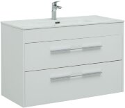 Тумба под раковину Aquanet Августа 100 белый (ручка хром)