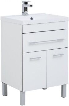 Тумба под раковину Aquanet Верона 58 белый (напольная 1 ящик 2 дверцы)