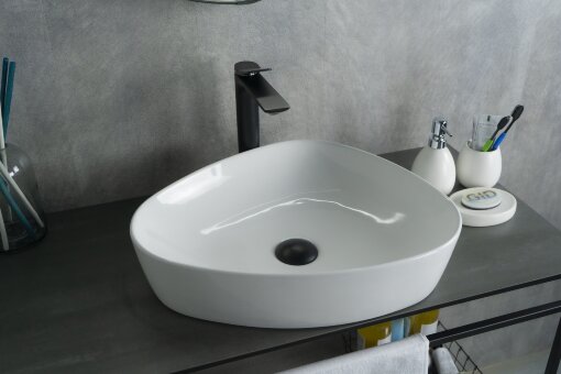 Раковина Gid N9386 51139 накладная белая 50x40x12