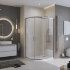 Душевой поддон из искусственного мрамора в комплекте с сифоном BelBagno UNO TRAY-MR-UNO-RH-120/80-550-35-W-L-CR