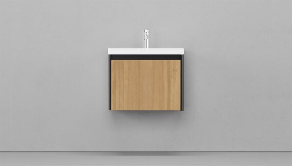 Тумба подвесная VELVEX Klaufs 60.1Y-617.217 с раковиной Cersanit COMO 60