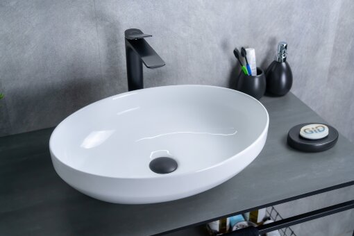 Раковина Gid D1469 51196 накладная белая 50x36x14.5