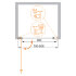 Душевая дверь CEZARES ELENA-W-B-1-80-P-Cr-L