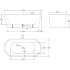 Акриловая ванна без перелива BELBAGNO BB71-1700-NERO-W0, 1700x800x600