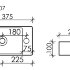 Умывальник подвесной прямоугольный (отверстие под смеситель R) Element 375*215*100мм