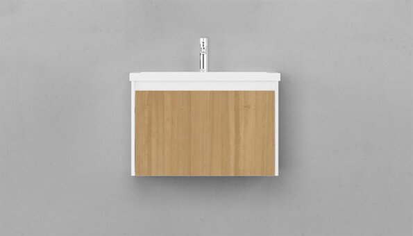 Тумба подвесная VELVEX Klaufs 70.1Y-617.216 с раковиной Cersanit COMO 70