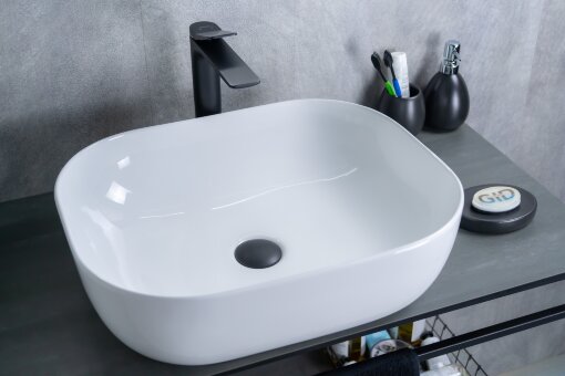 Раковина Gid D1302 51198 накладная белая 50x40x14