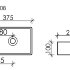 Умывальник подвесной прямоугольный (отверстие под смеситель L) Element 375*215*100мм