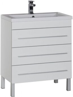 Тумба под раковину Aquanet Верона 75 белый (напольная 3 ящика)