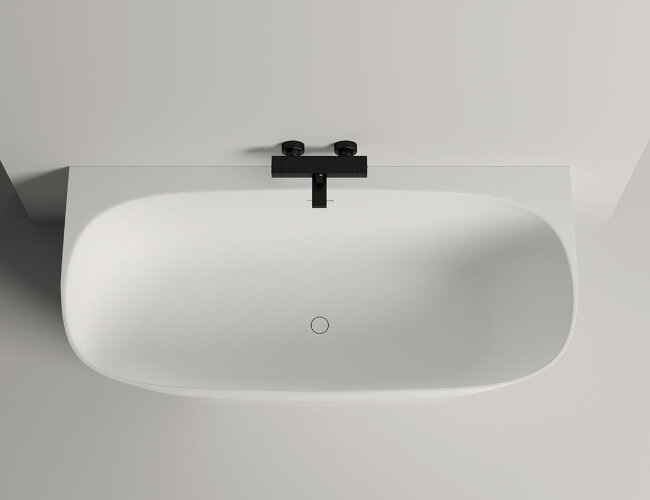Ванна каменная отдельностоящая глянцевая 170х80 Salini Sofia Wall 102512GRF окрашена по RAL